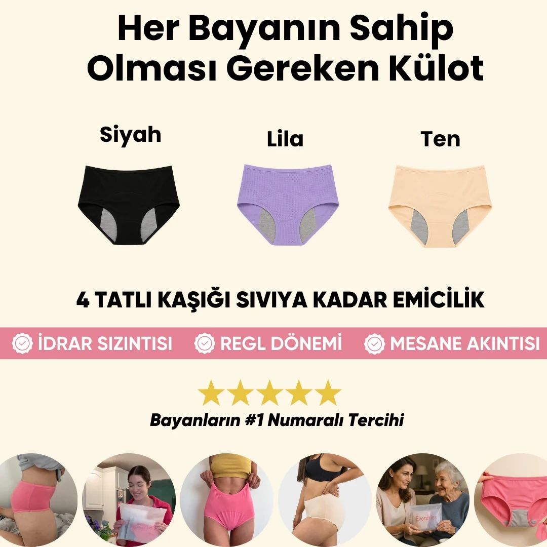 Sızıntı Kabusuna Son! Geceleri Güvenle Uyu, Gündüzleri Özgürce Yaşa! ✨ | Trendkorse™ Ultimate Konfor Regl Külotları