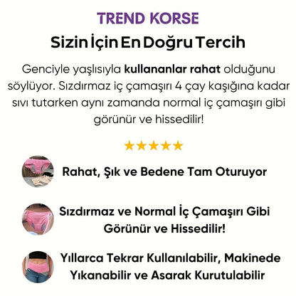 Sızıntı Kabusuna Son! Geceleri Güvenle Uyu, Gündüzleri Özgürce Yaşa! ✨ | Trendkorse™ Ultimate Konfor Regl Külotları